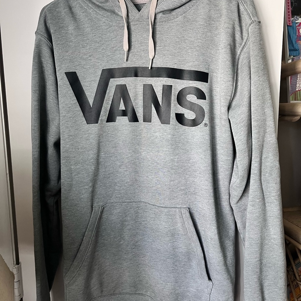 Vans Gray Sweatshirt Hoodie with Iconic Logo